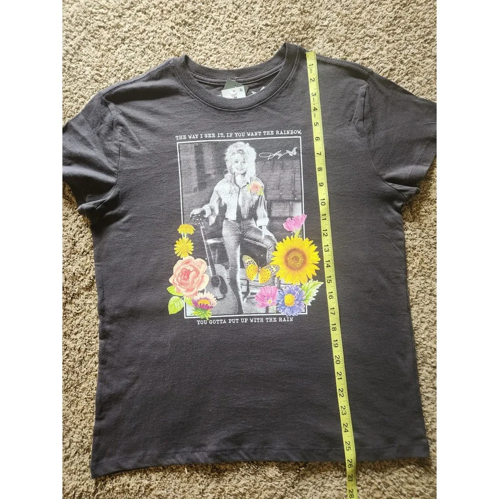 Dolly Parton Rainbow Quote Graphic T-Shirt Charcoal Black Mad Engine Womens Med - Picture 6 of 8